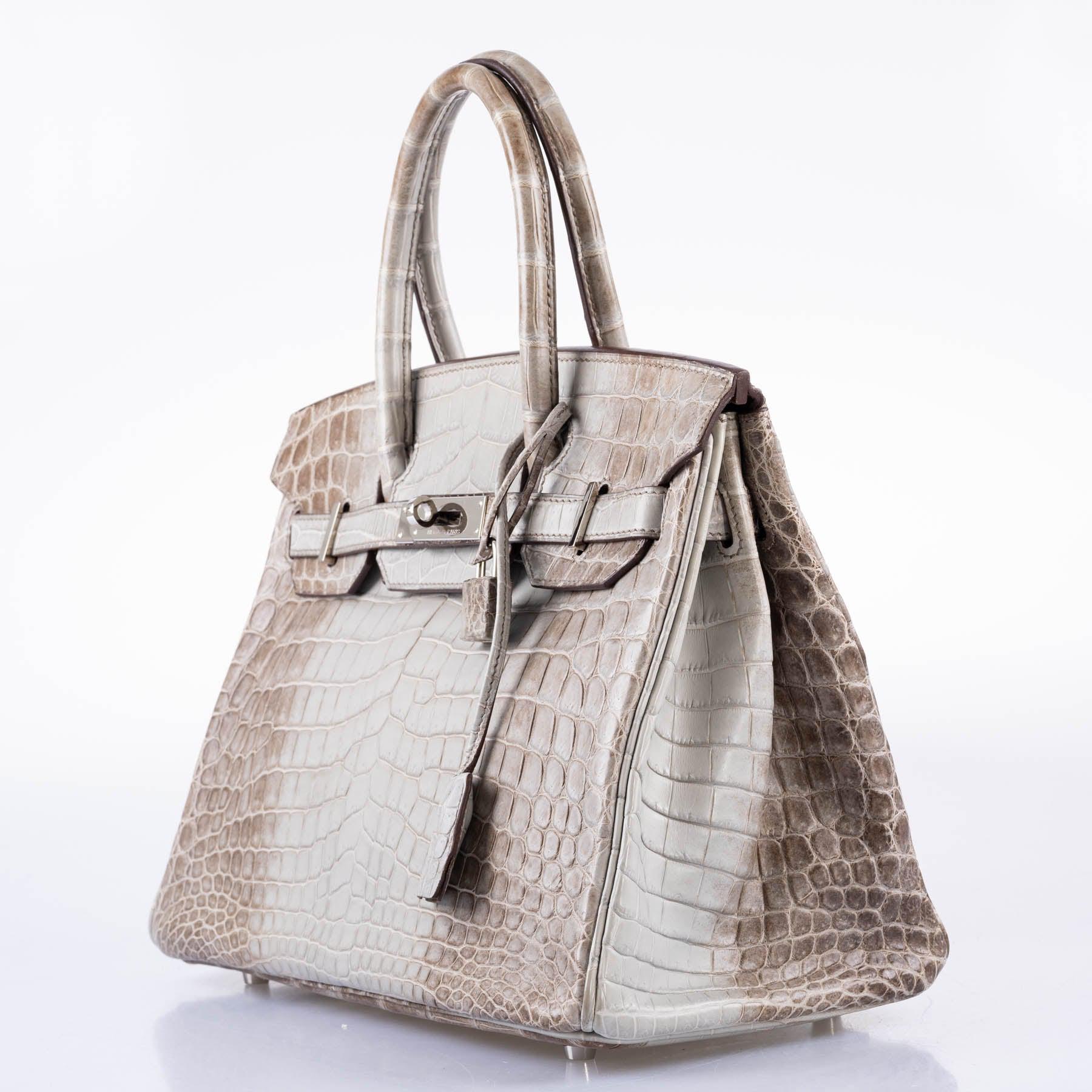 HermesGris Cendre Himalaya Birkin 30 Matte Nilo Crocodile with Palladium Hardware - 2013, Q Square