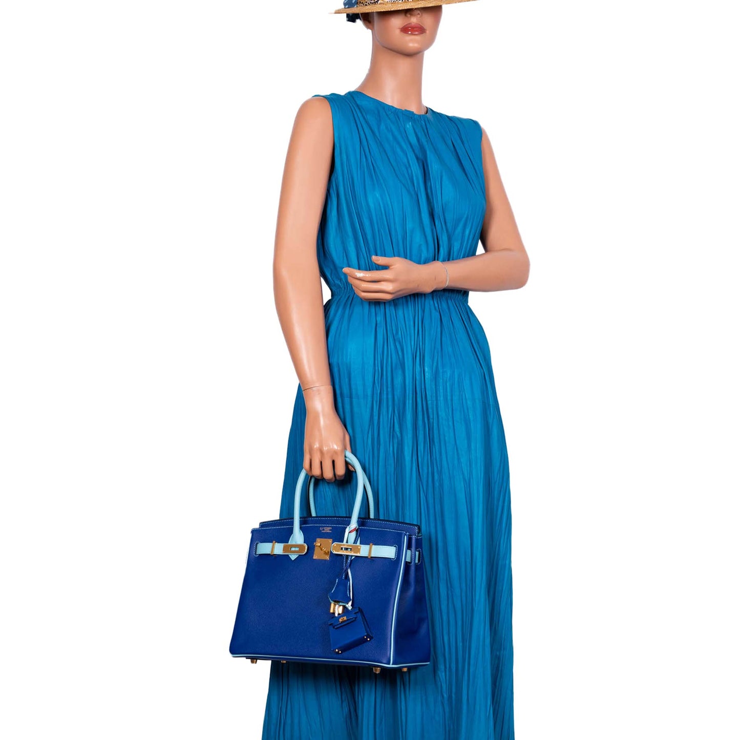 HermesHSS Birkin 30 Blue Electric & Blue Atoll Epsom with Gold Hardware - 2015, T