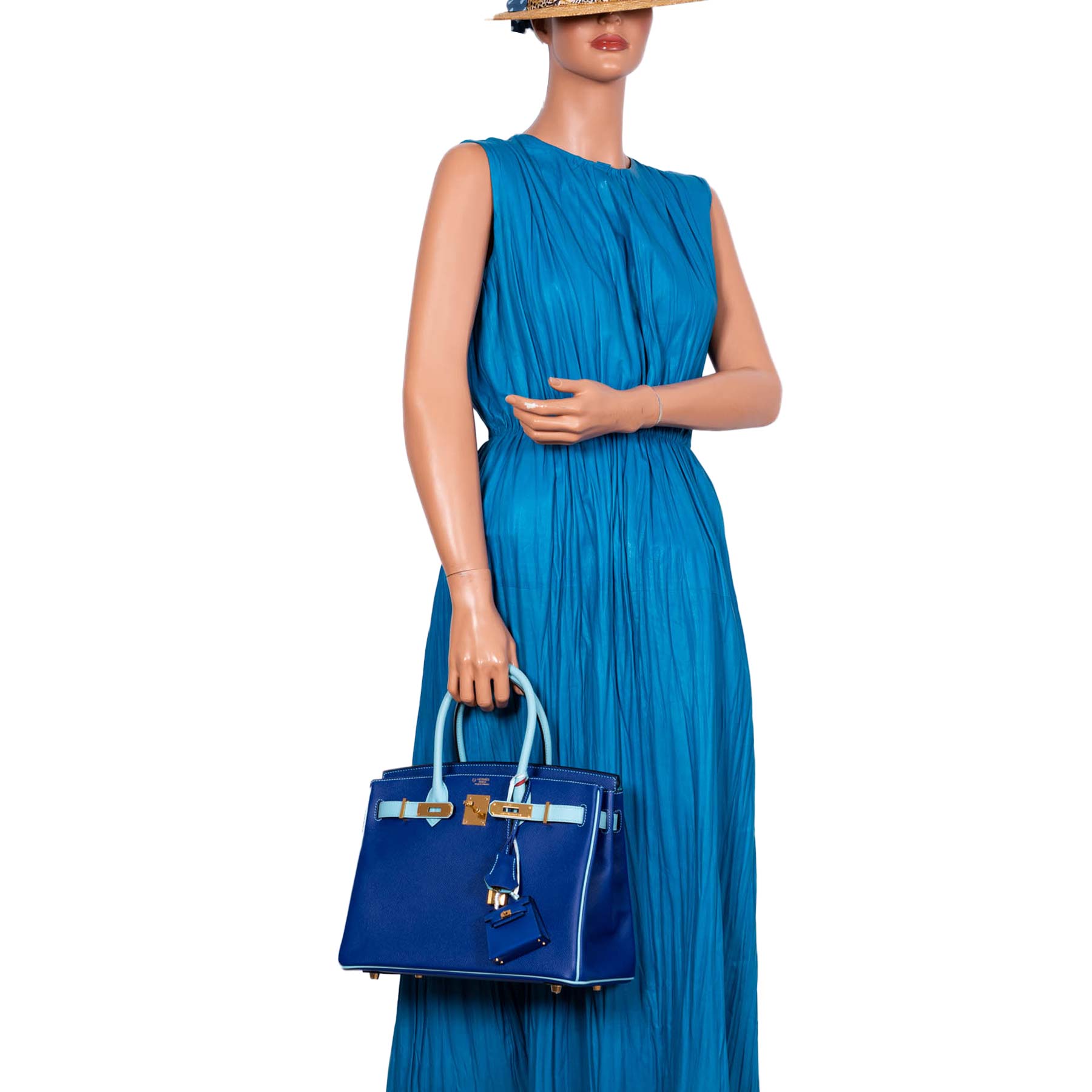 HermesHSS Birkin 30 Blue Electric & Blue Atoll Epsom with Gold Hardware - 2015, T