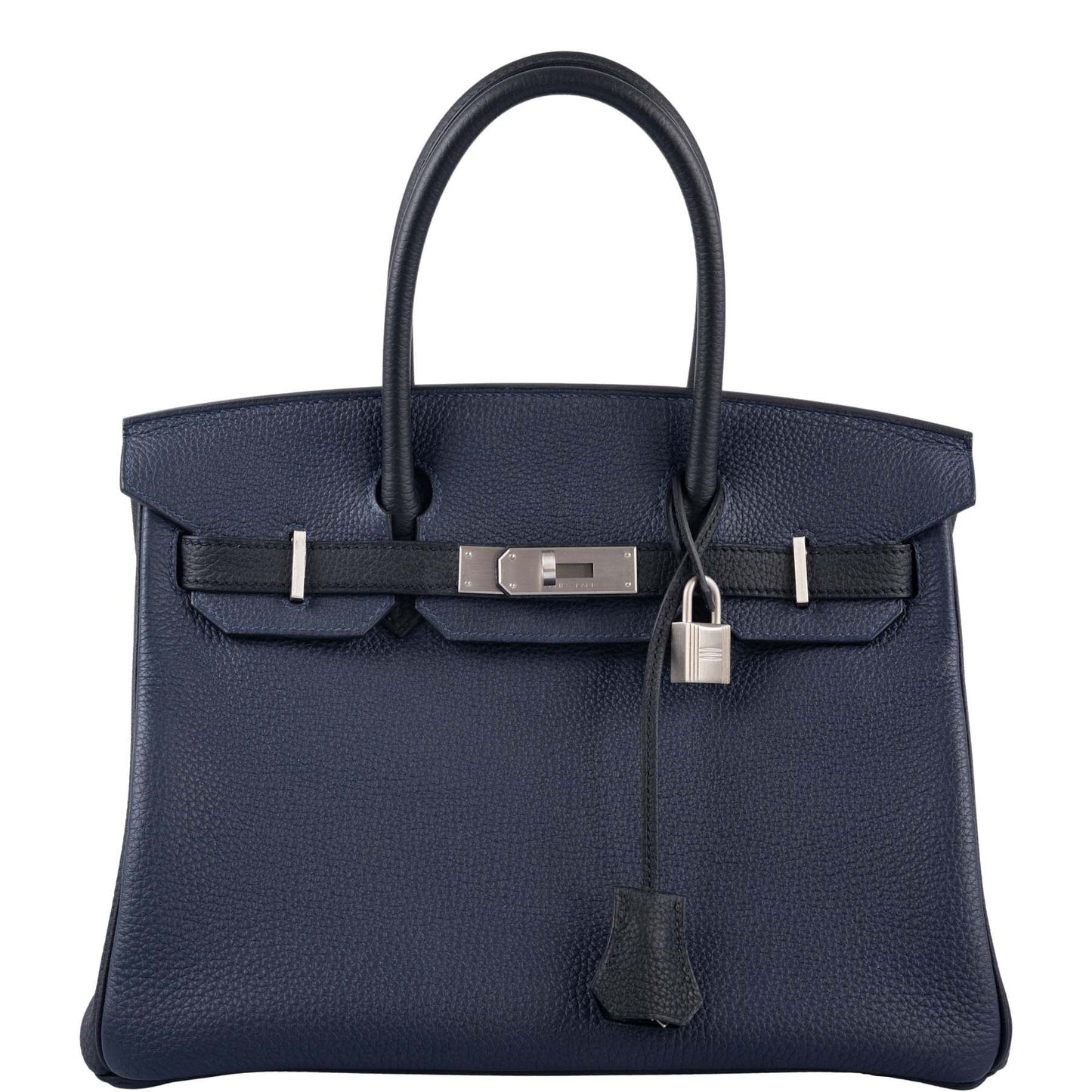 HermesHSS Birkin 30 Blue Nuit & Black Togo Brushed Palladium Hardware
