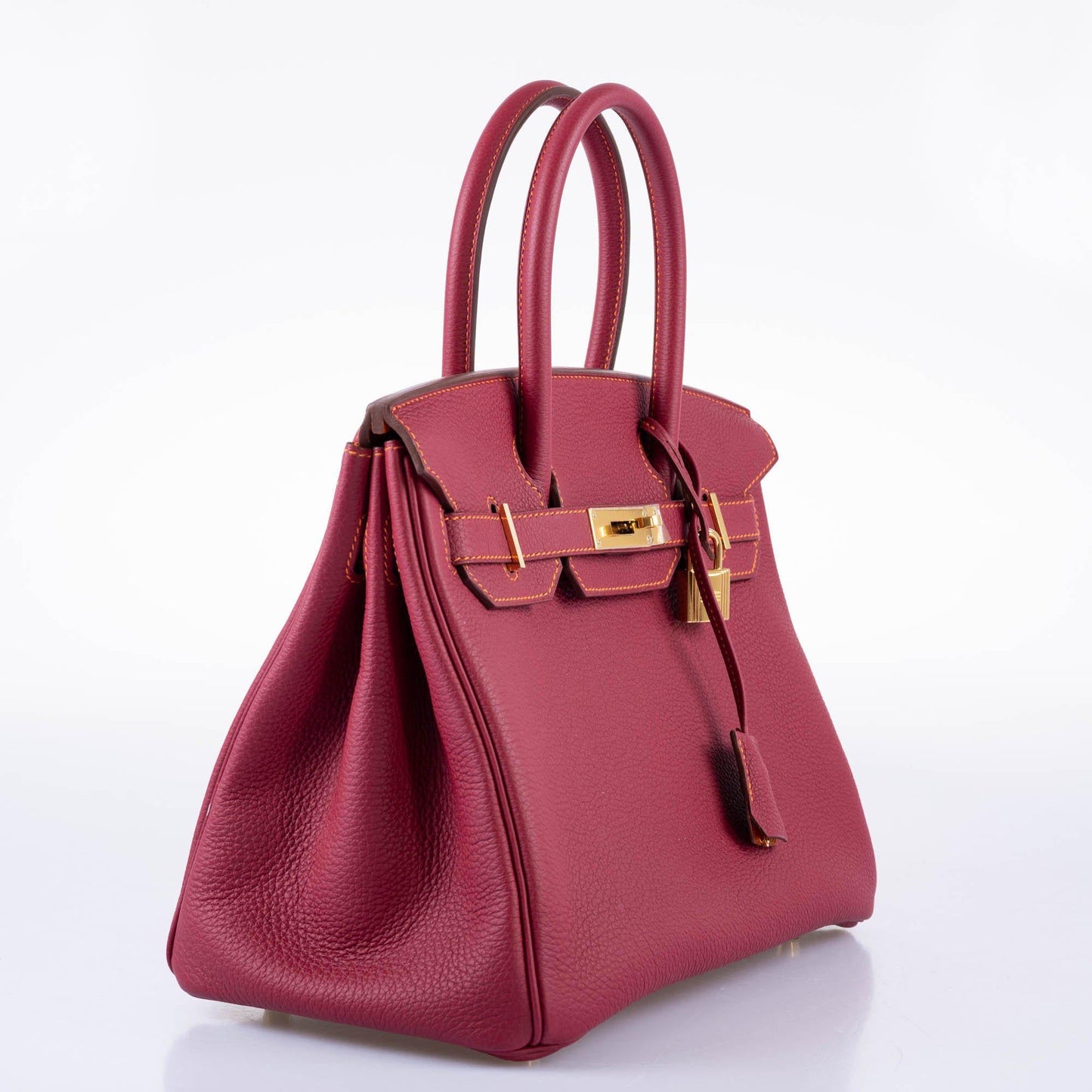 HermesHSS Birkin 30 Rubis Togo & Orange H with Gold Hardware - 2015, T