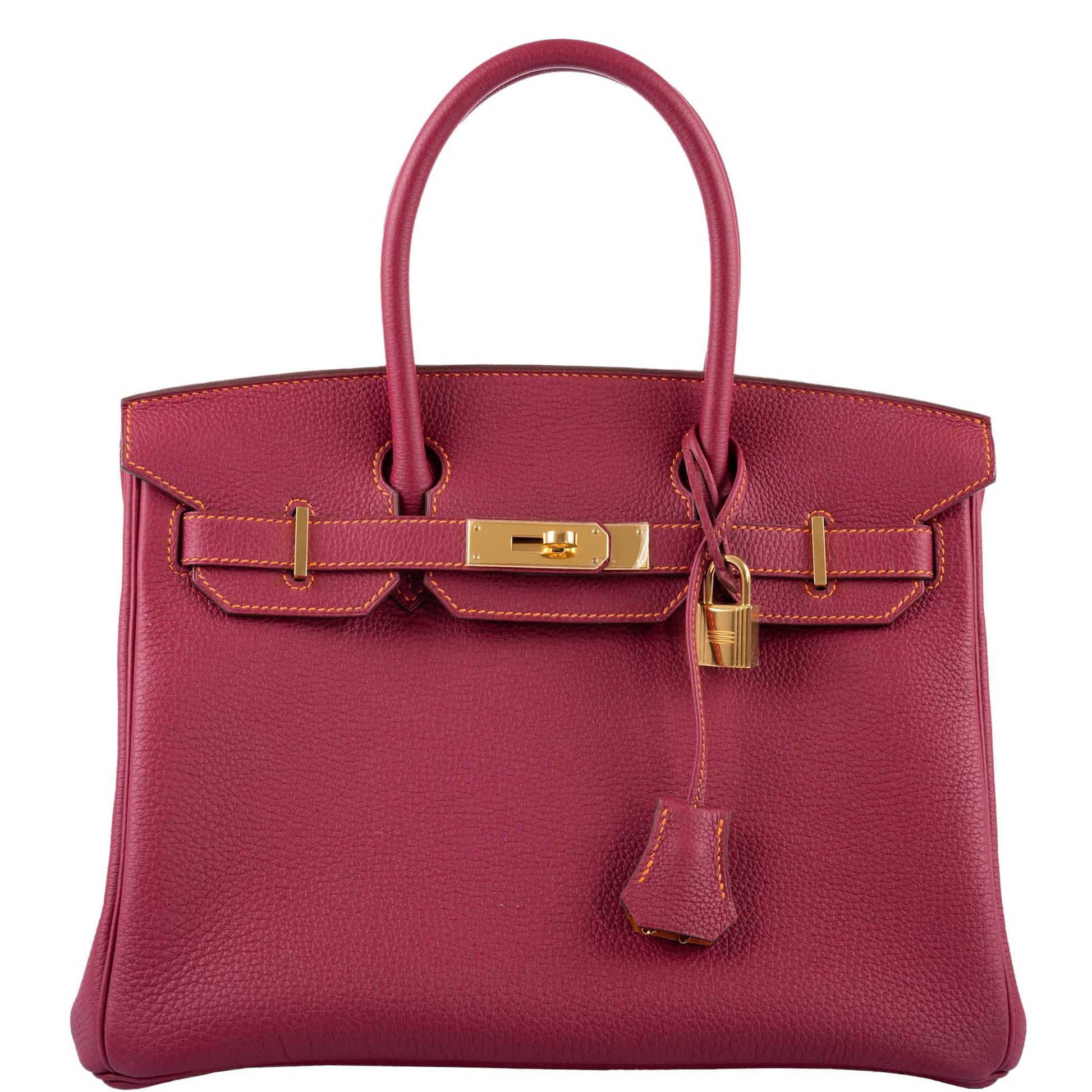 HermesHSS Birkin 30 Rubis Togo & Orange H with Gold Hardware - 2015, T