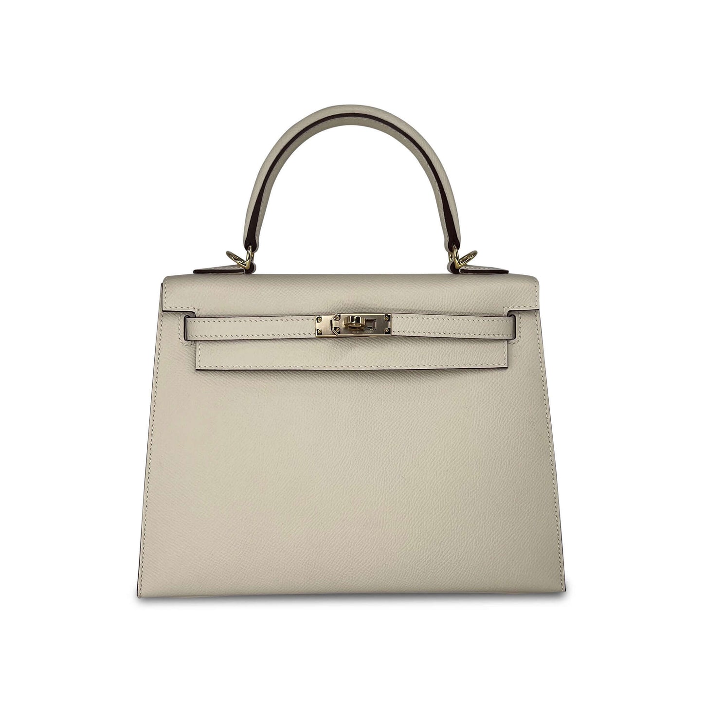   Luxury Hermes Kelly Craie Epsom leather designer bag K25 GHW