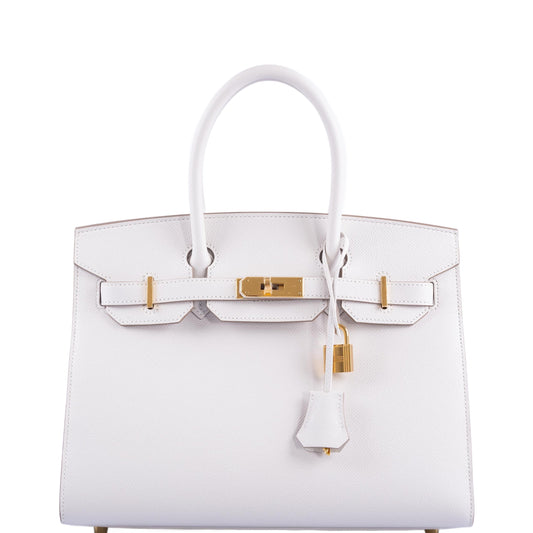 HermesSellier Birkin 30 Gris Pale Epsom Gold Hardware