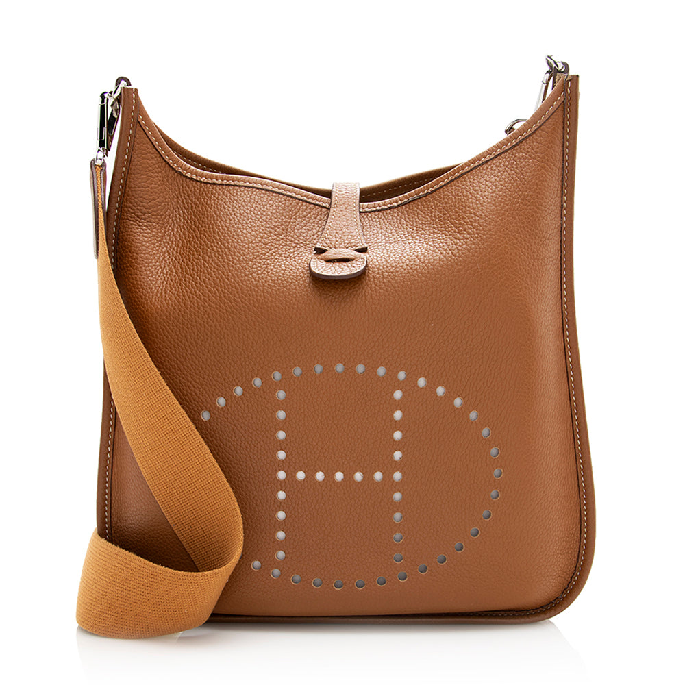 Luxury Hermes Taurillion Clemence Evelyne II PM Shoulder Bag (SHF-20811)