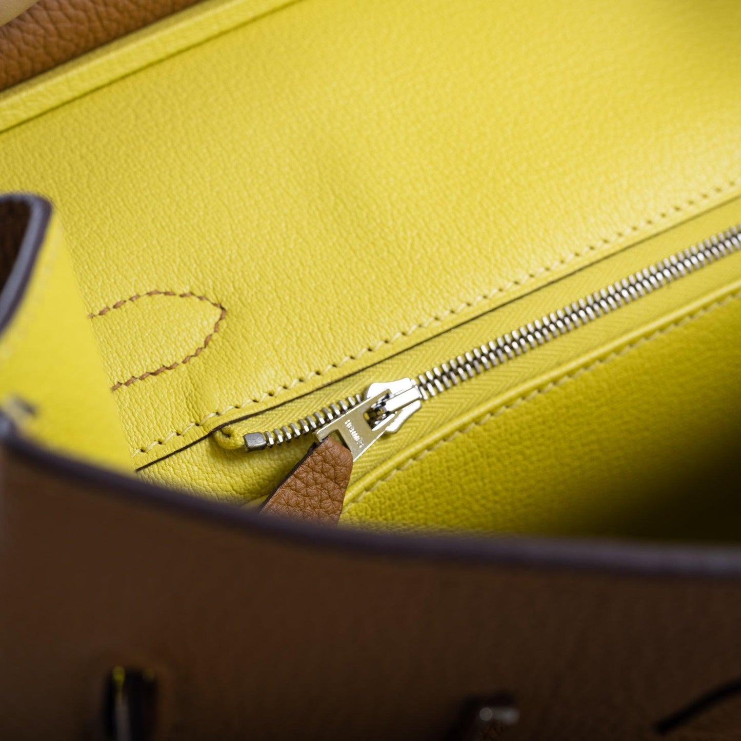 HermesVerso Birkin 30 Caramel Togo and Lime Palladium Hardware