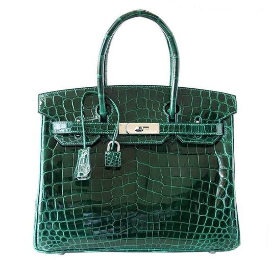 HermesBirkin 30 Bag Emeraude Niloticus Crocodile