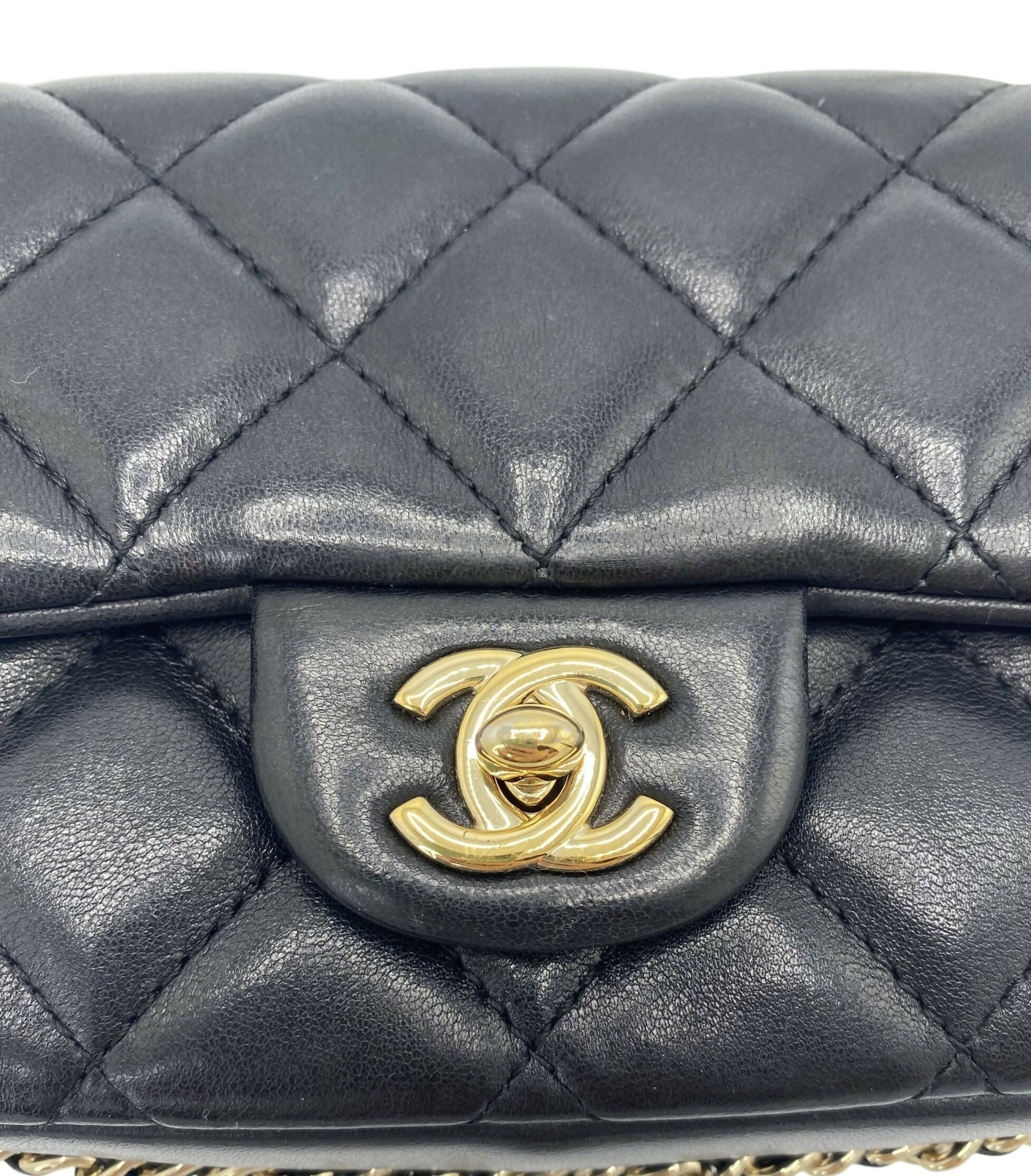 Chanel 2020 My Precious Pearls Black Lambskin Quilted Small Flap Bag GHW