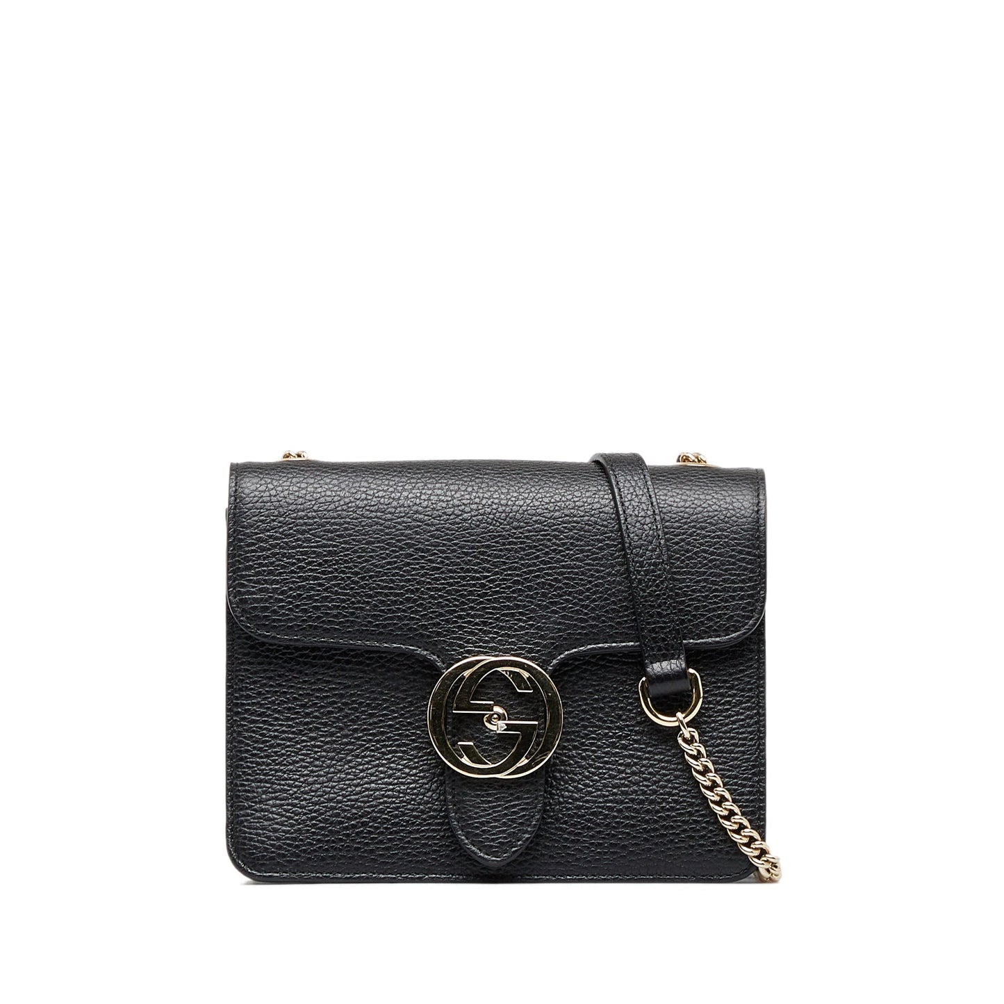 Gucci Interlocking G Black Leather Crossbody