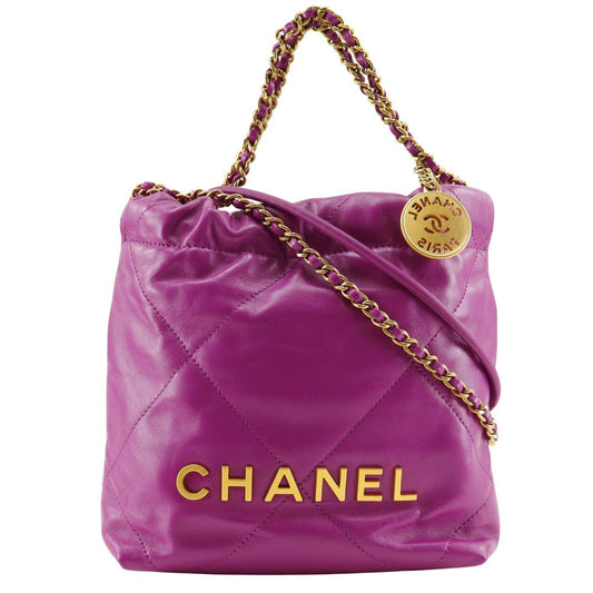 CHANEL Shoulder Bag AS3980 Calfskin purple 2WAY handbag 22 Mini Bag