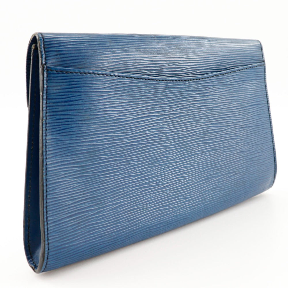 LOUIS VUITTON Clutch bag Epi Leather Blue business bag Art deco