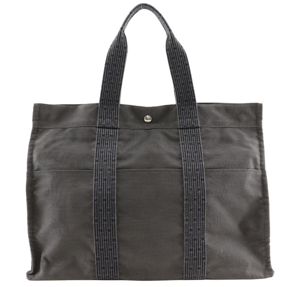 HERMES Tote Bag Nylon canvas gray Her Line Tote GM unisex(Unisex)