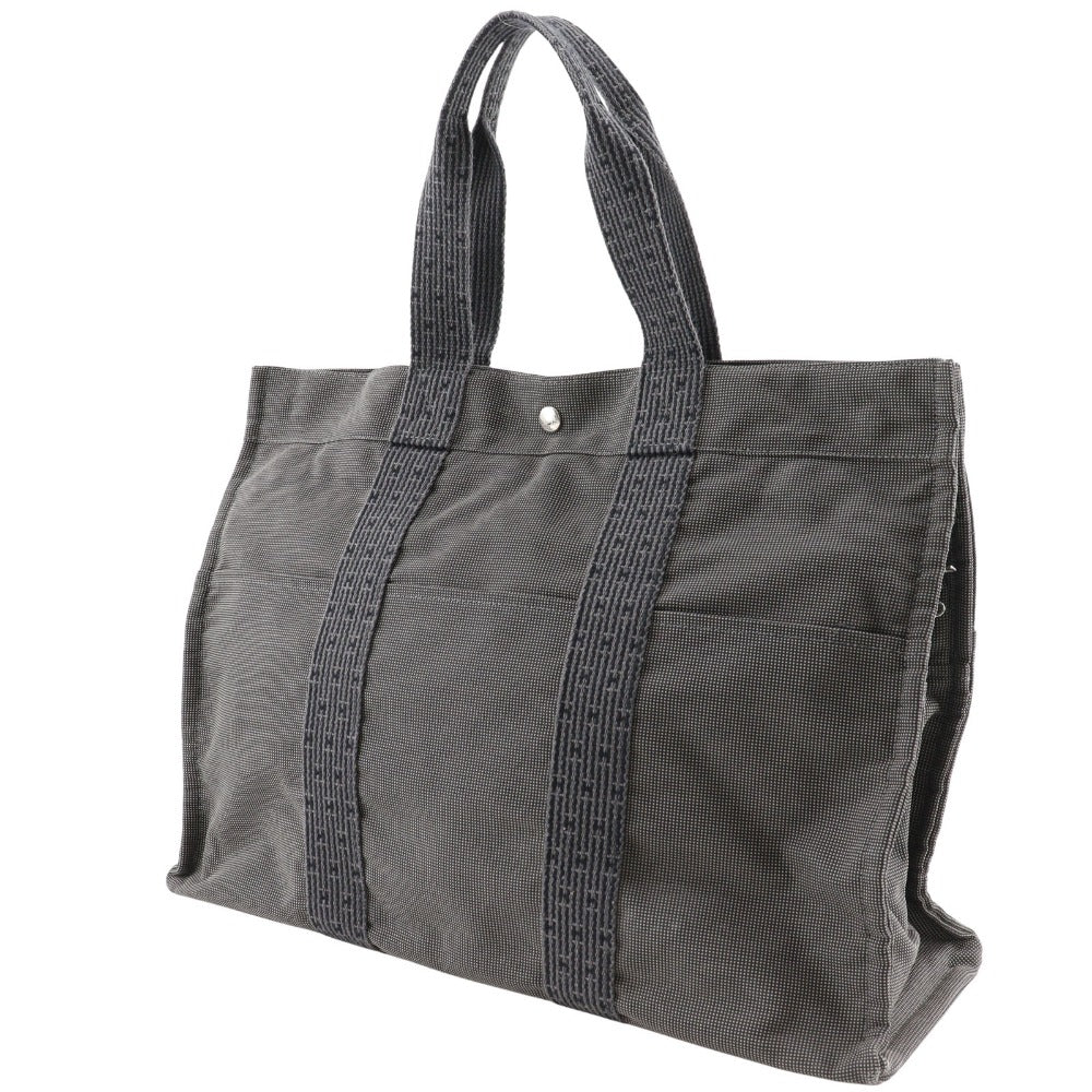 HERMES Tote Bag Nylon canvas gray Her Line Tote GM unisex(Unisex)