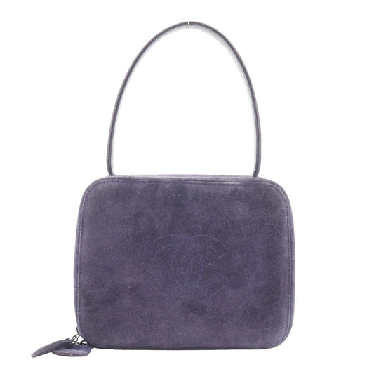 Chanel Suede One Handle Handbag Purple
