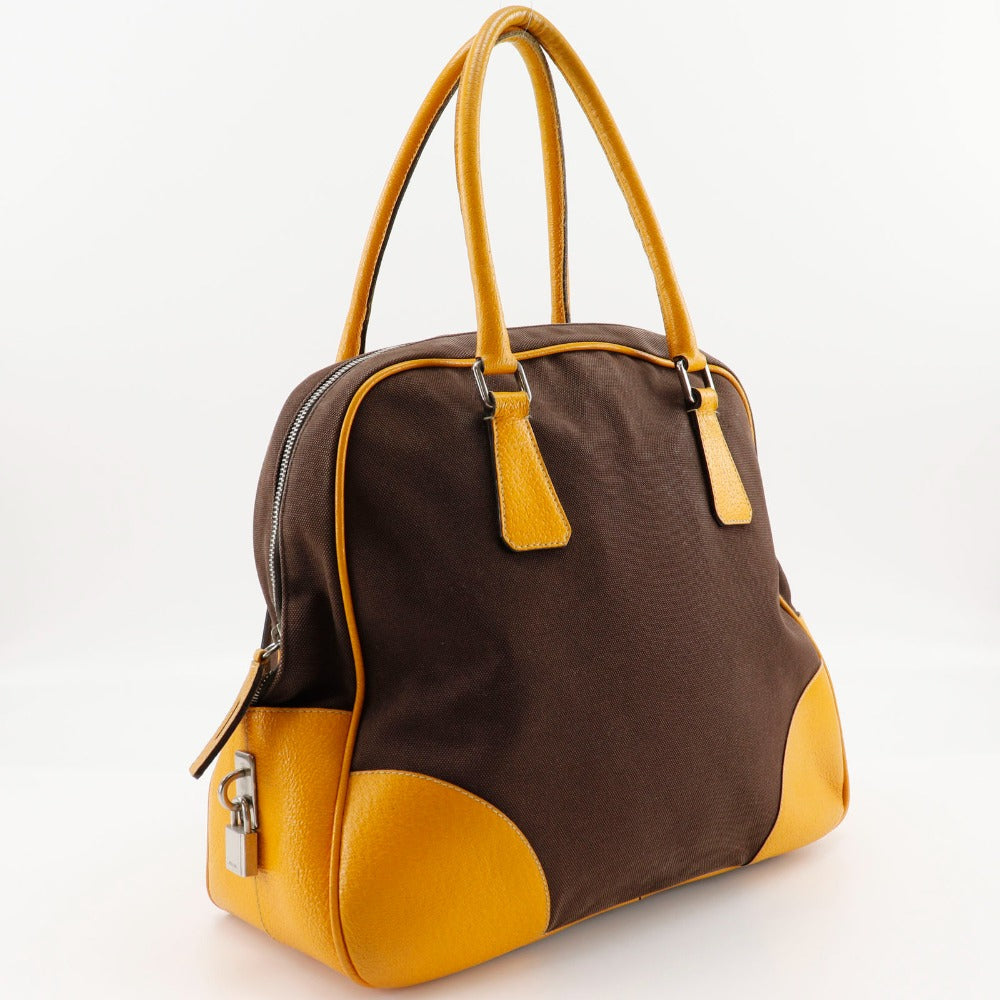 Prada Canvas Mini Boston Tote Bag