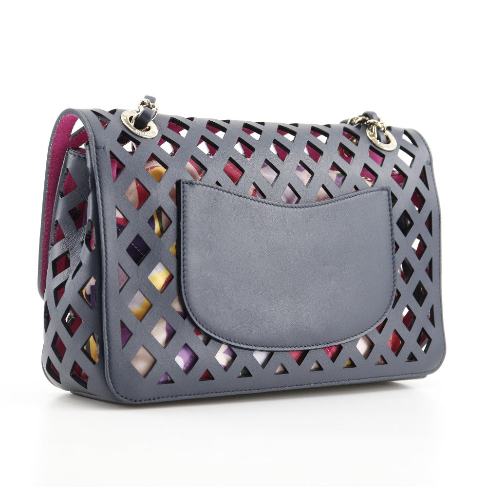 CHANEL Shoulder Bag AS2376 Calfskin Navy blue punching ChainShoulder Women
