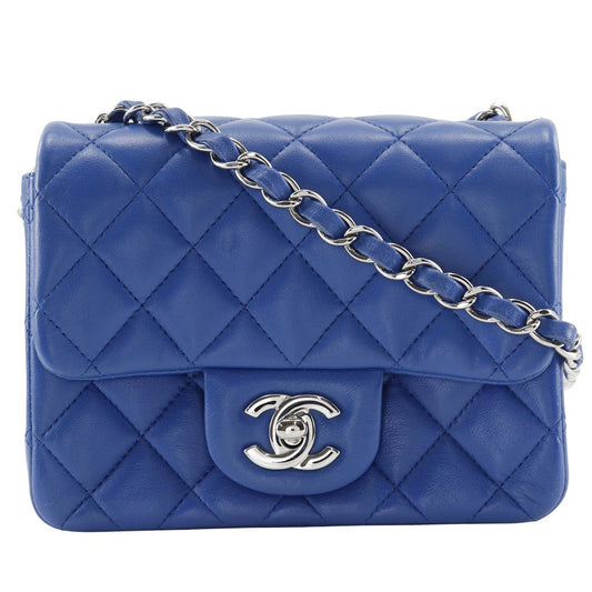 CHANEL Shoulder Bag A35200 lambskin Blue Matrasse ChainShoulder Women