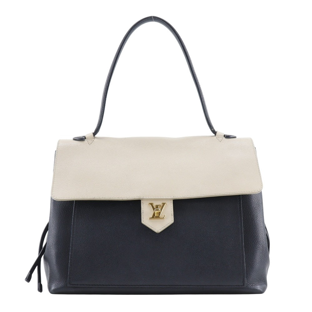 LOUIS VUITTON Tote Bag Calfskin Black / beige Rock Me MM