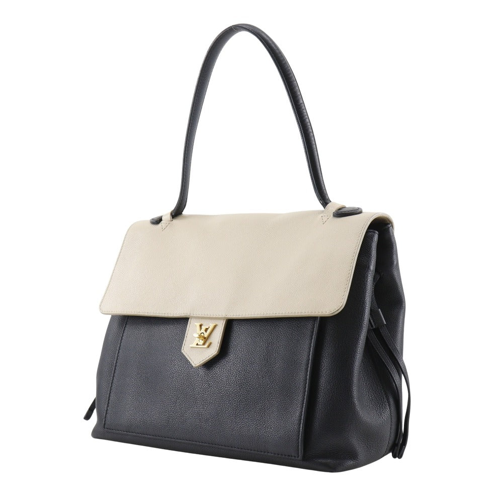 LOUIS VUITTON Tote Bag Calfskin Black / beige Rock Me MM