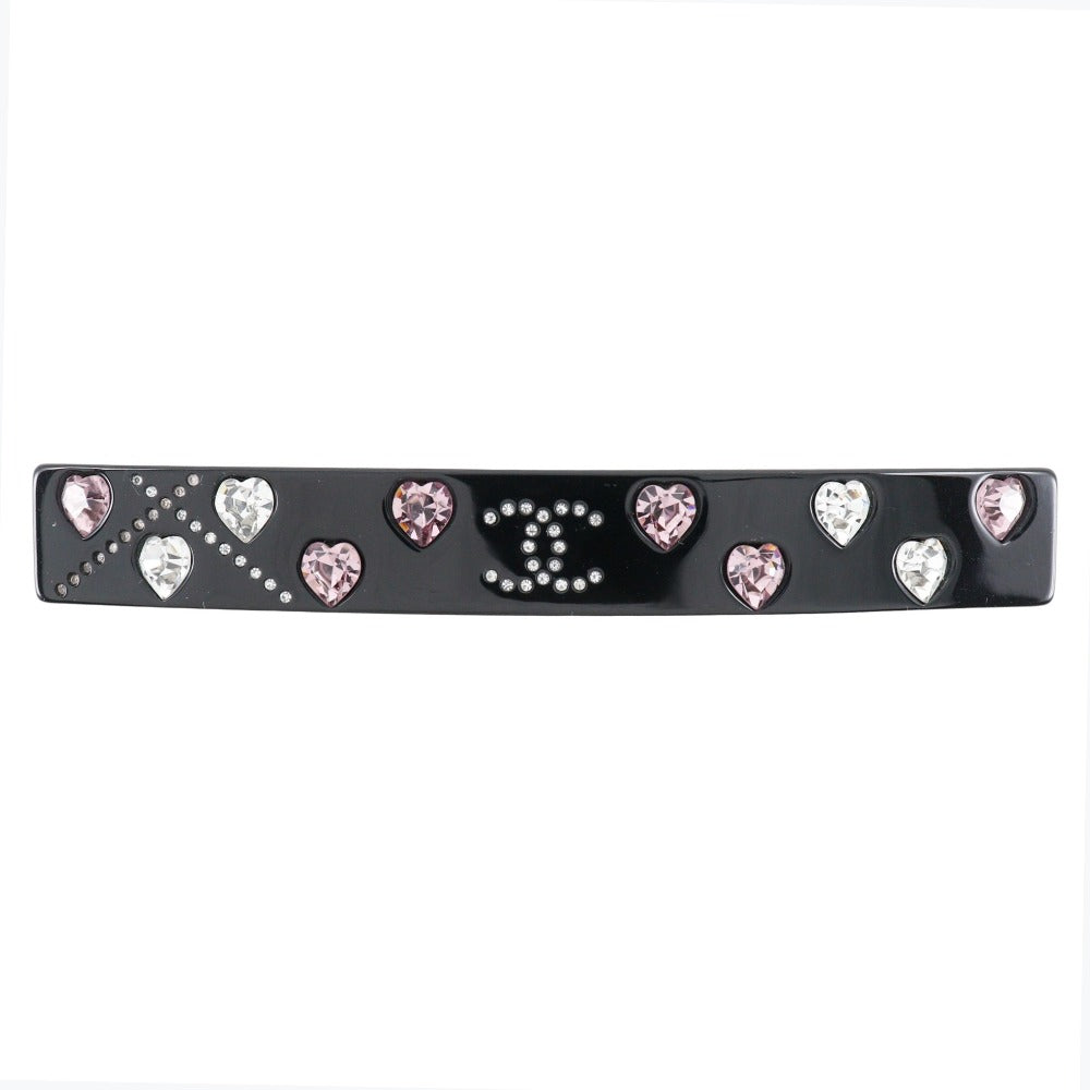 Chanel Coco Mark Heart Barrette Plastic Rhinestone Classic Flap Tote