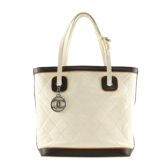 Chanel Matelasse Tote Bag Ivory Leather