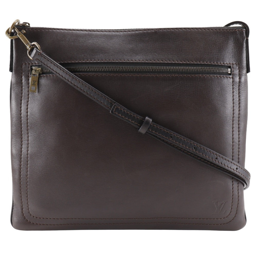 LOUIS VUITTON Shoulder Bag Calfskin Brown Utah Sac Plat