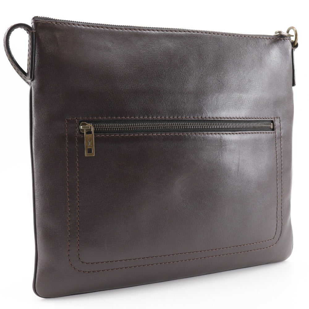 LOUIS VUITTON Shoulder Bag Calfskin Brown Utah Sac Plat