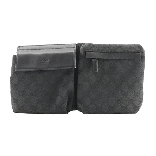 GUCCI Waist bag 28566 GG canvas, leather black Sling bag