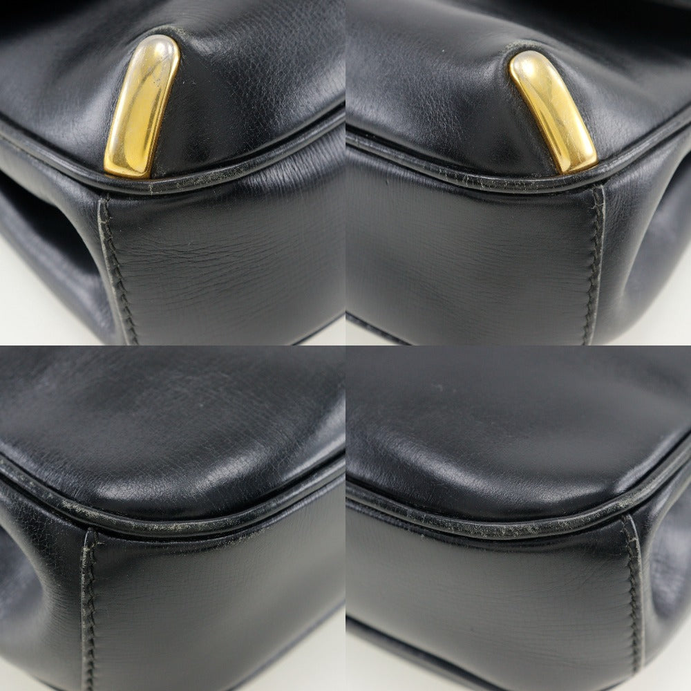 GUCCI Shoulder Bag Calfskin black Sherry line Old Gucci