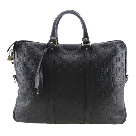 GUCCI Business bag 201480 Sima leather black Briefcase GG