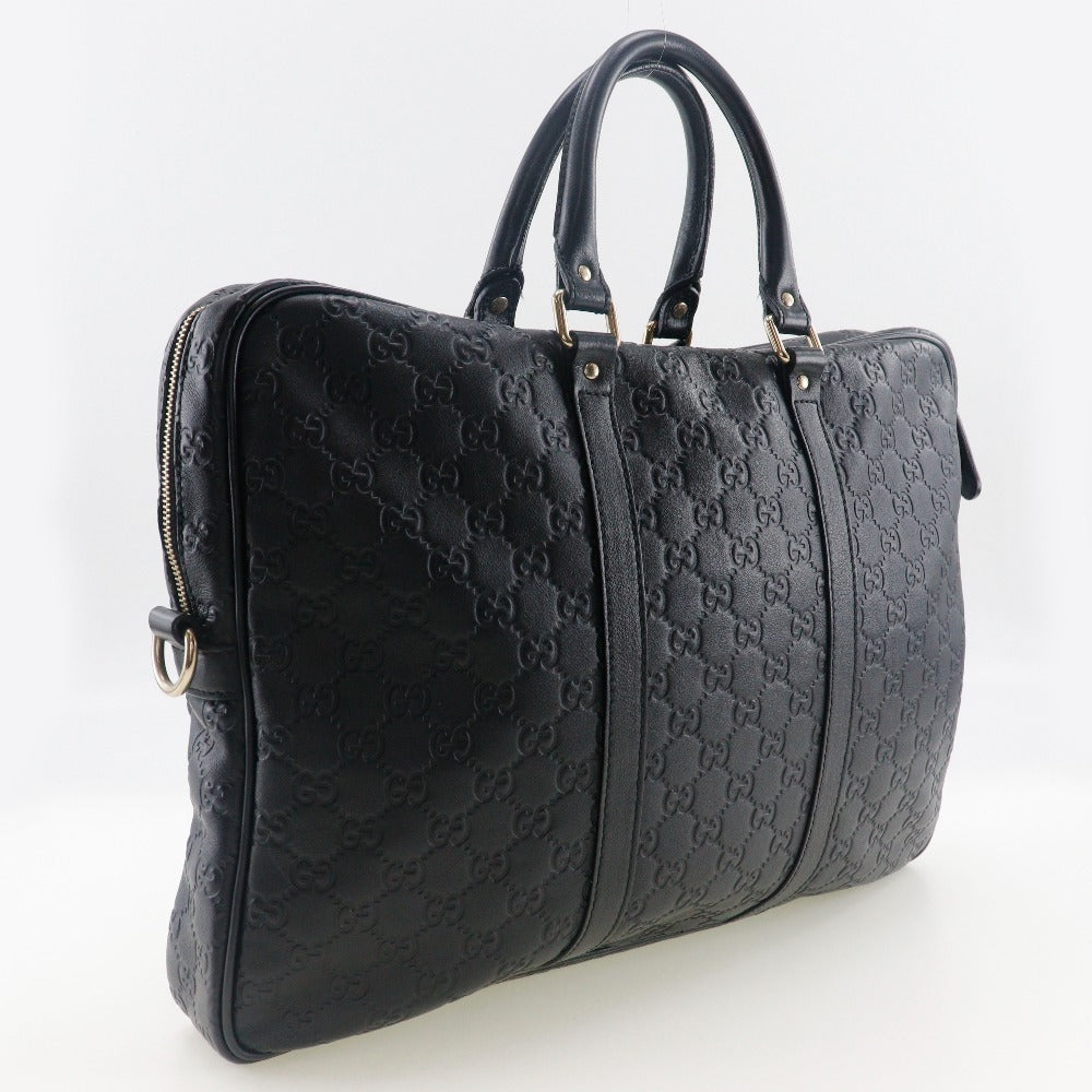 GUCCI Business bag 201480 Sima leather black Briefcase GG