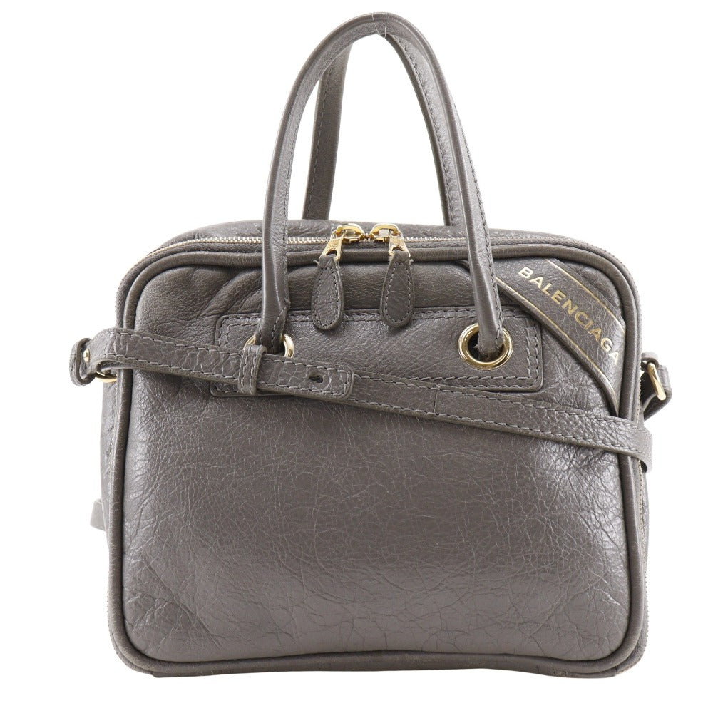 BALENCIAGA Handbag 466541 leather gray 2WAYShoulder Blanket Square S Women