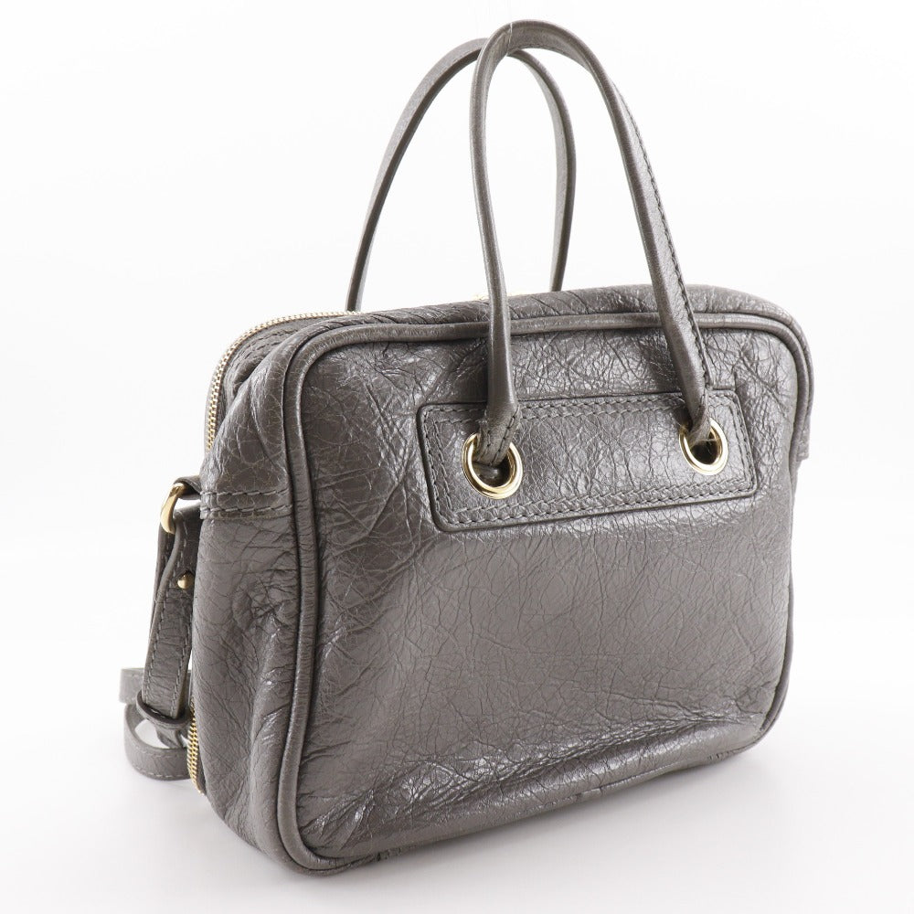 BALENCIAGA Handbag 466541 leather gray 2WAYShoulder Blanket Square S Women