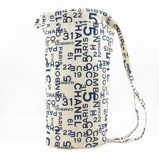 CHANEL Shoulder Bag cotton White logo Bysy line Beach bag Women