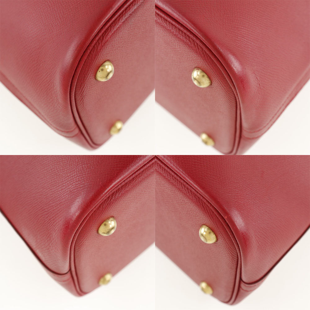 HERMES Handbag Courchevel Red Bored 37 Women