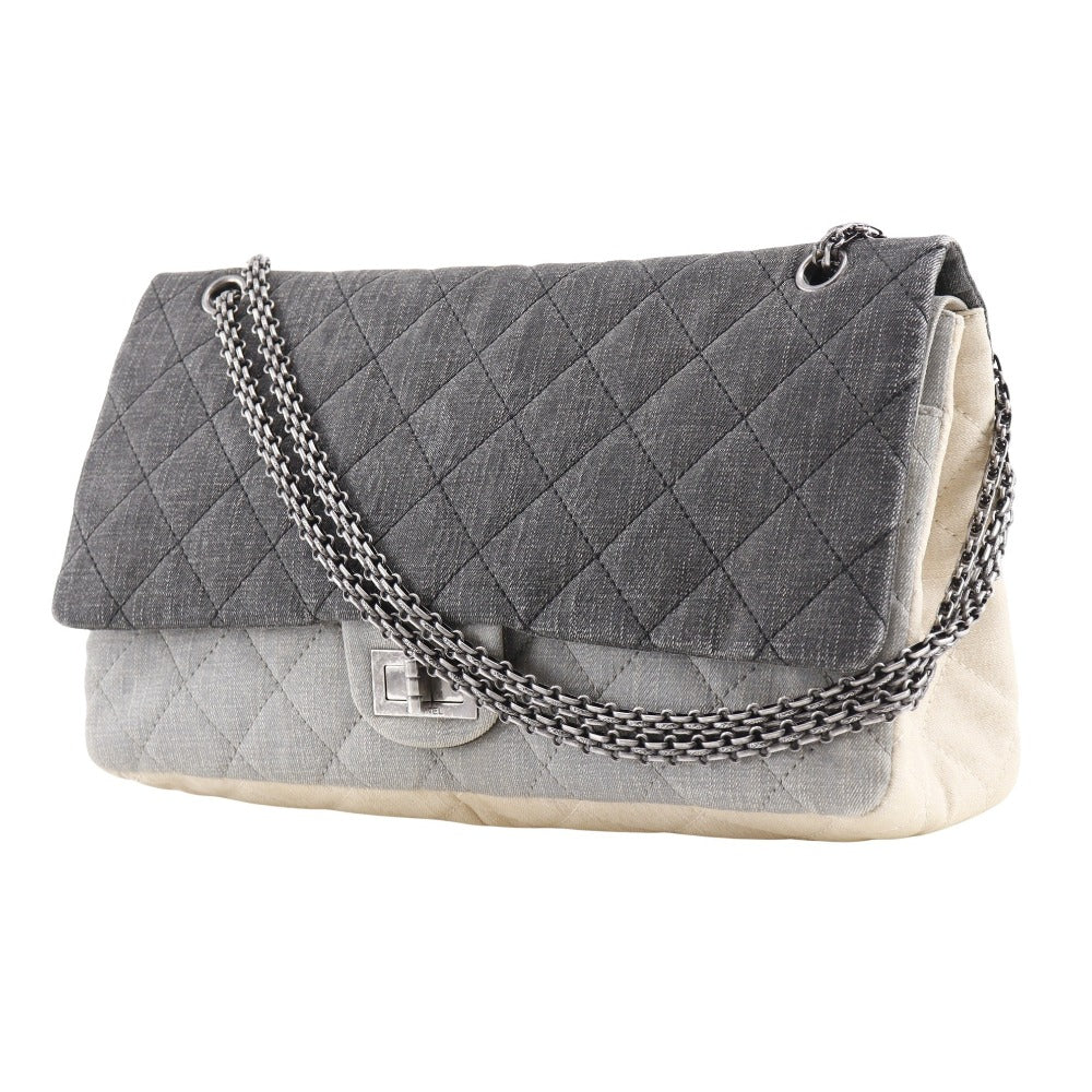 CHANEL Shoulder Bag denim Black / beige Tricolor Mattasse double flap 2.55 ChainShoulder Women