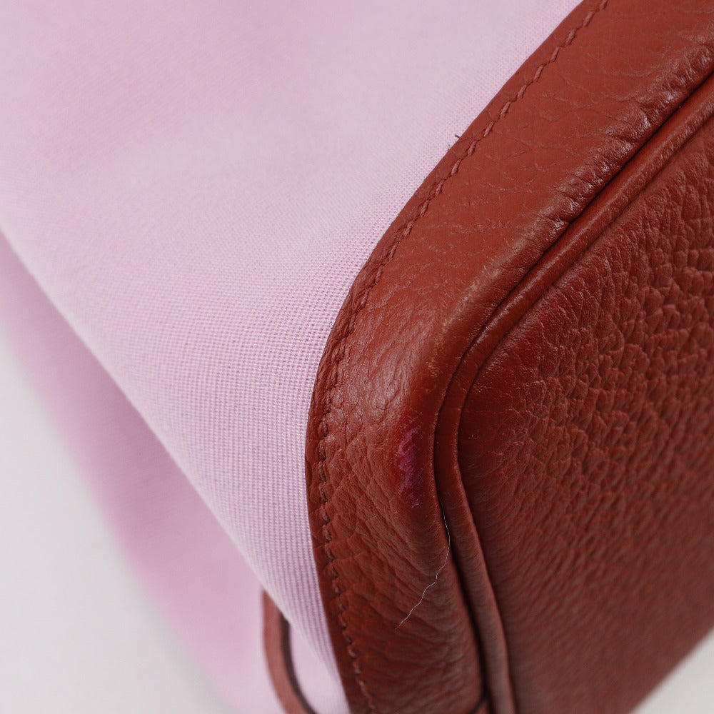 HERMES Tote Bag Towar Officier Pink / red Garden party PM Women