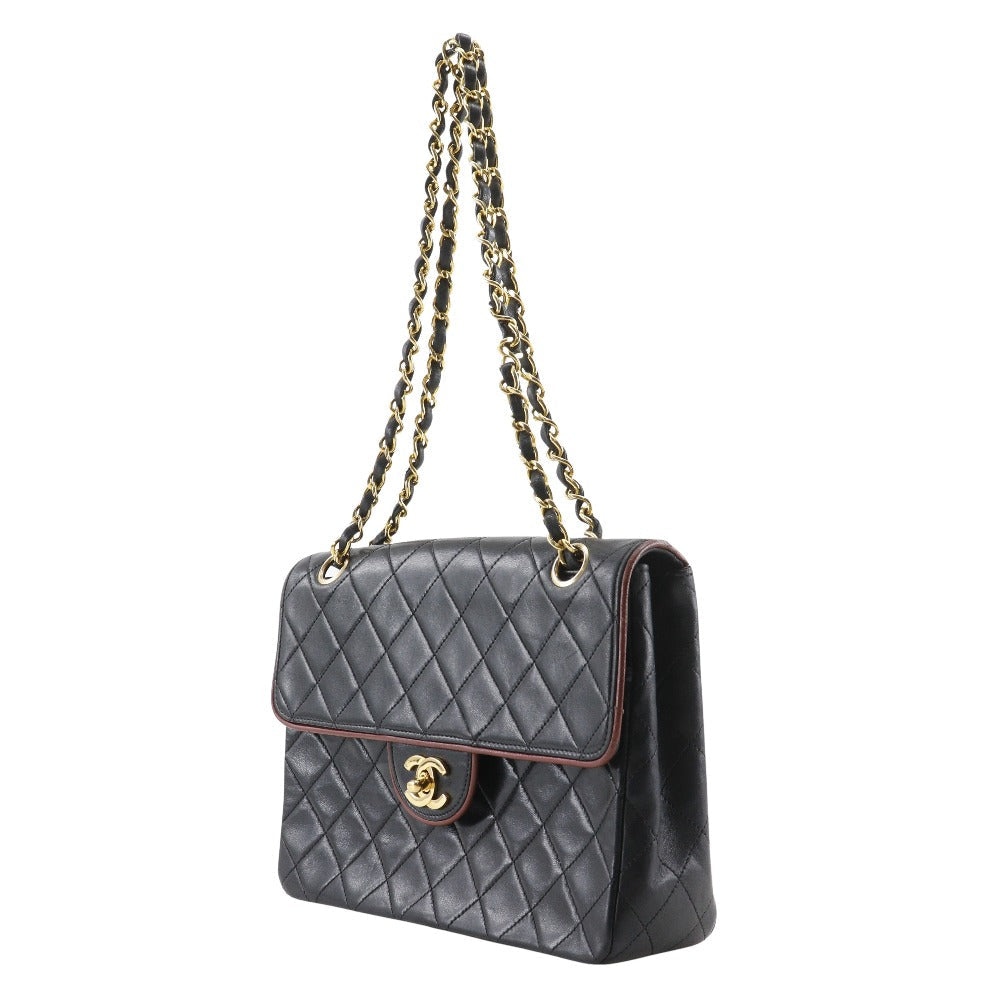 CHANEL Shoulder Bag lambskin black Double chain Matrasse ChainShoulder Women