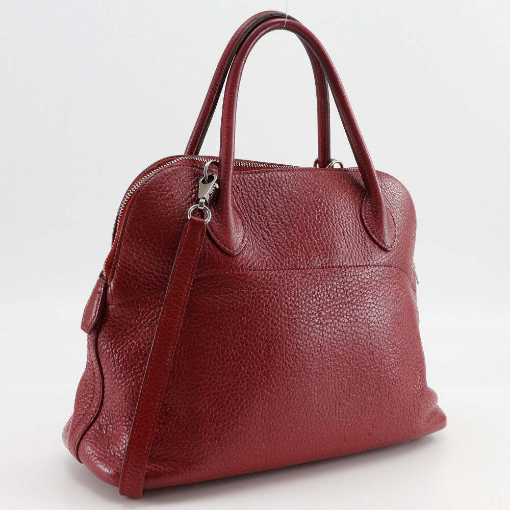 HERMES Handbag Ardenne Red/Silver Metal 2WAYShoulder Bored 31 Women
