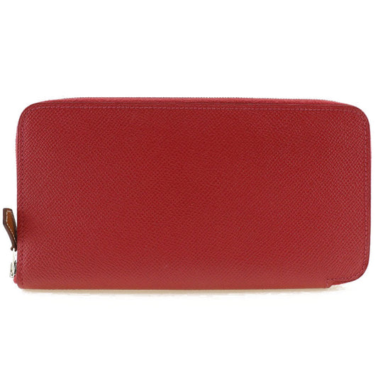 HERMES Long Wallet Purse Epsom, Silk Red-purple azap silk in long Women