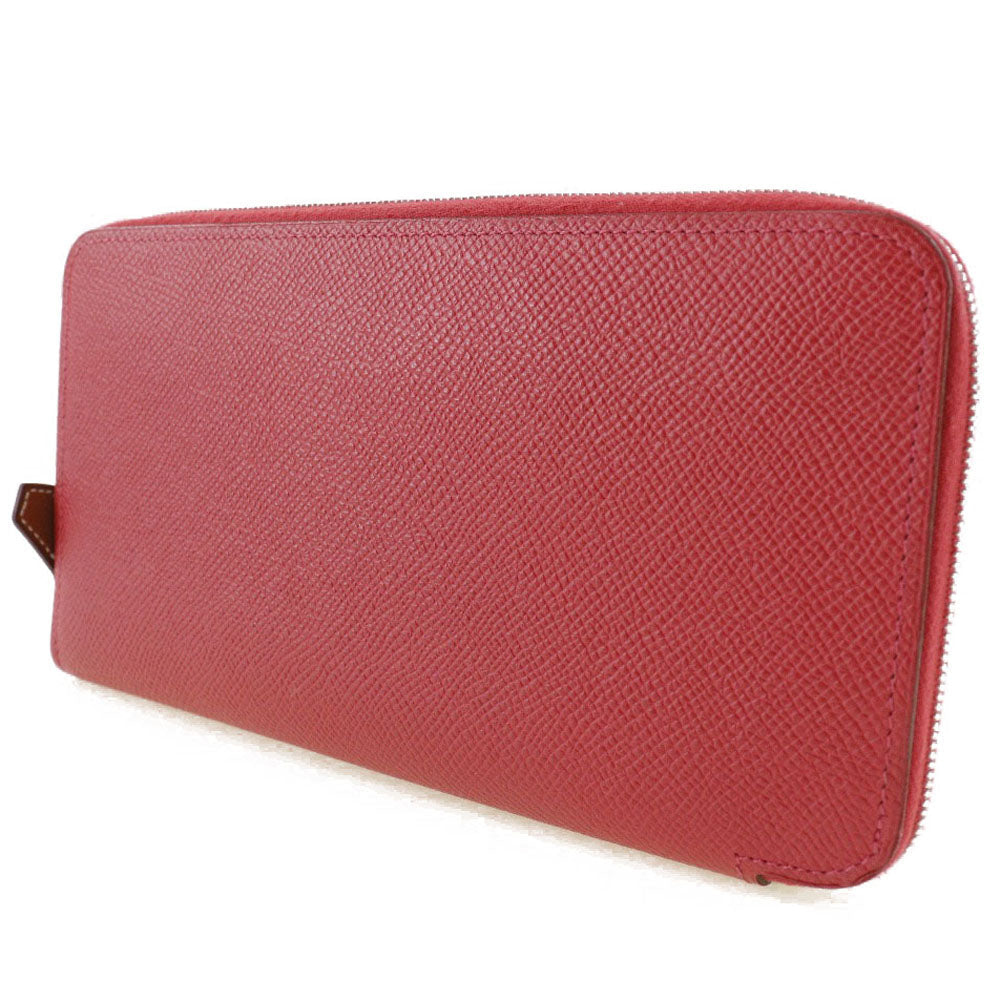 HERMES Long Wallet Purse Epsom, Silk Red-purple azap silk in long Women