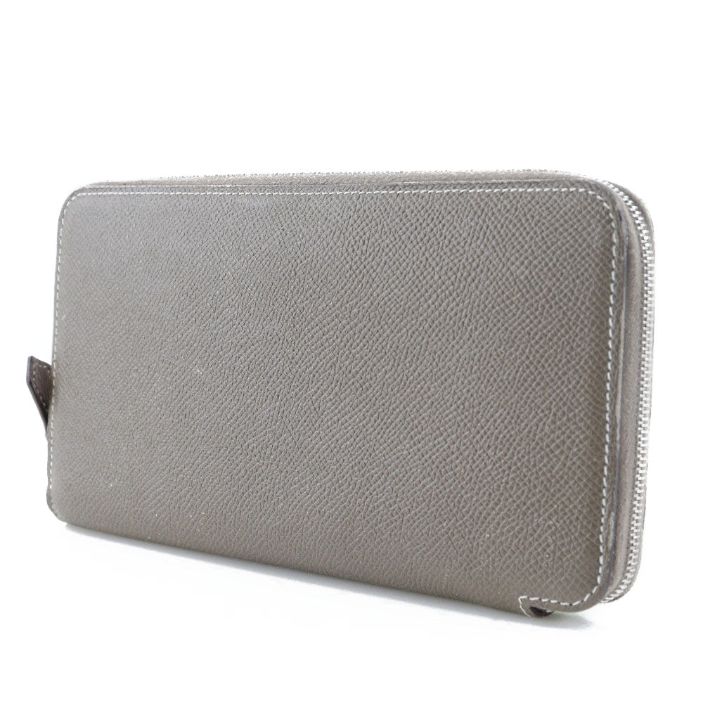HERMES Long Wallet Purse Epsom, Silk gray Azap Long Silk Inn