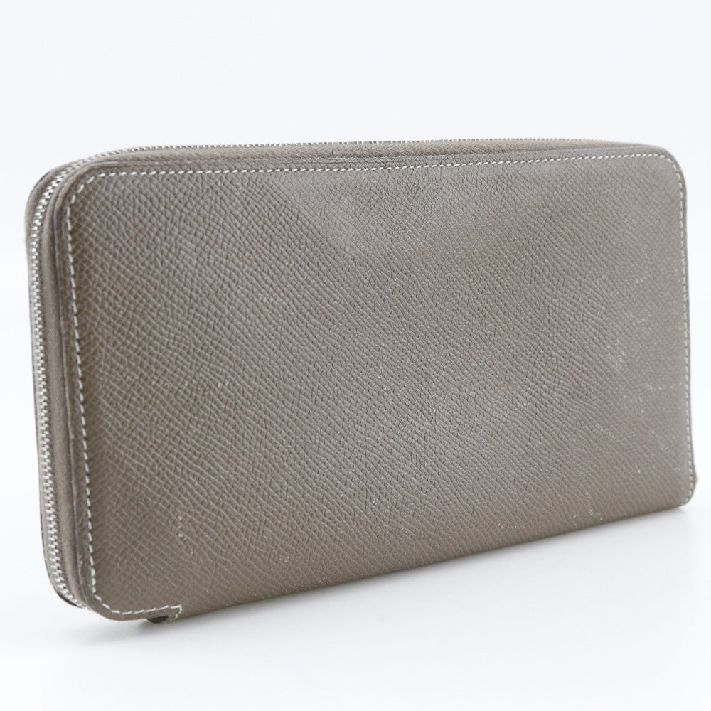 HERMES Long Wallet Purse Epsom, Silk gray Azap Long Silk Inn