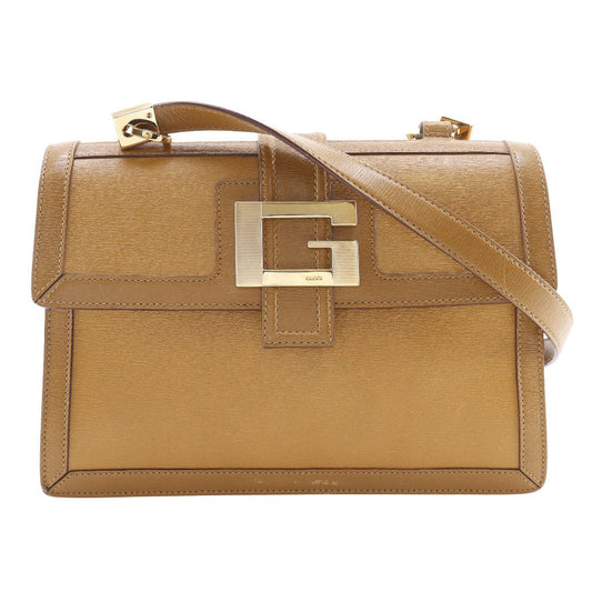 GUCCI Shoulder Bag 001.4140 Calfskin Brown G buckle Women