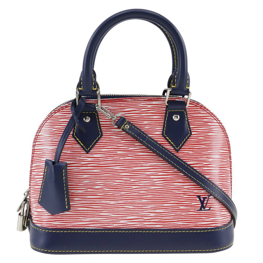 LOUIS VUITTON Handbag Epi Leather Red / dark blue 2WAYShoulder Epi Denim Alma BB Women
