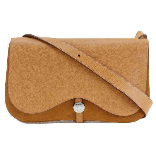 HERMES Shoulder Bag Toile H, Vache LiÃ¨ge Brown Sac Colorado MM