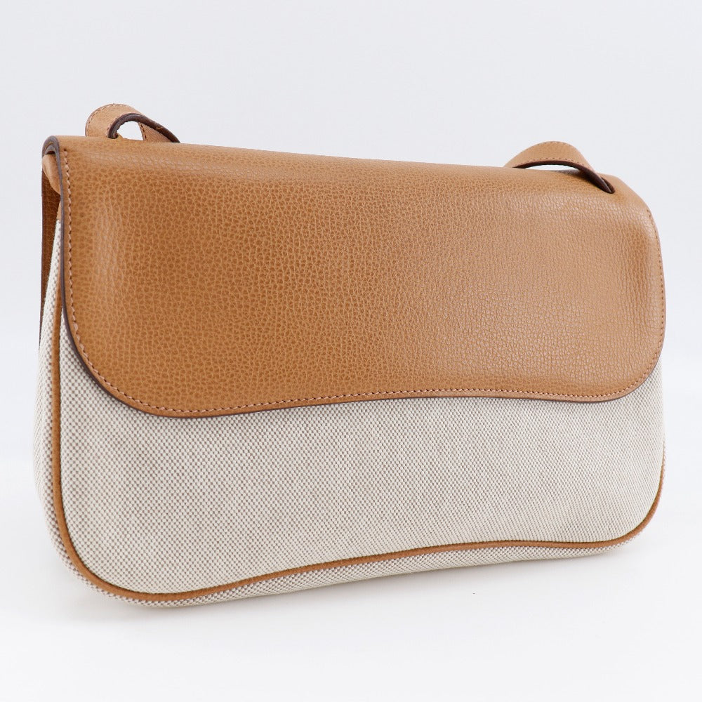 HERMES Shoulder Bag Toile H, Vache LiÃ¨ge Brown Sac Colorado MM