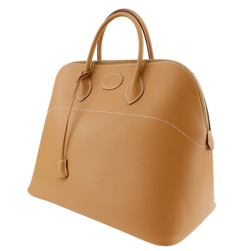 HERMES Boston Duffel bag Ardenne Camel/Gold Metal Bored 45 unisex(Unisex)