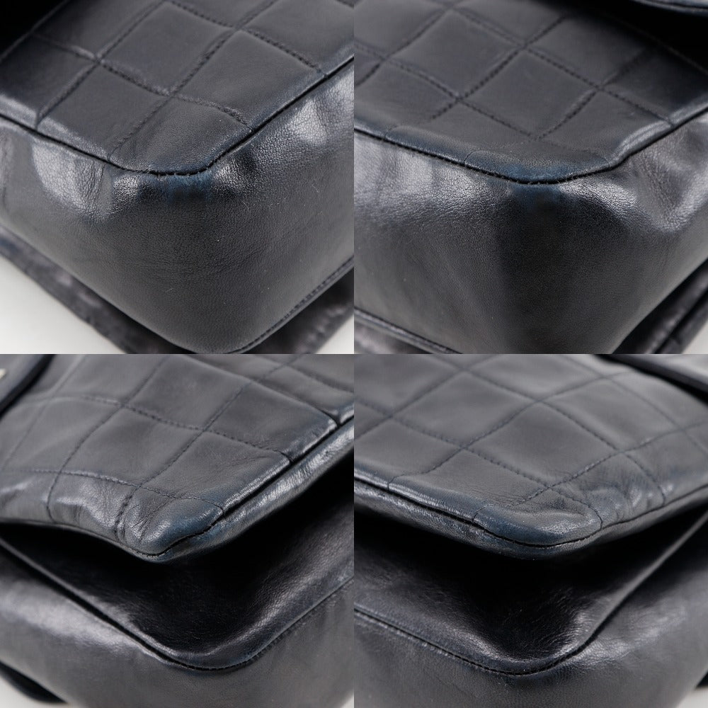 CHANEL Shoulder Bag lambskin black ChainShoulder 2.55 chocolate bar