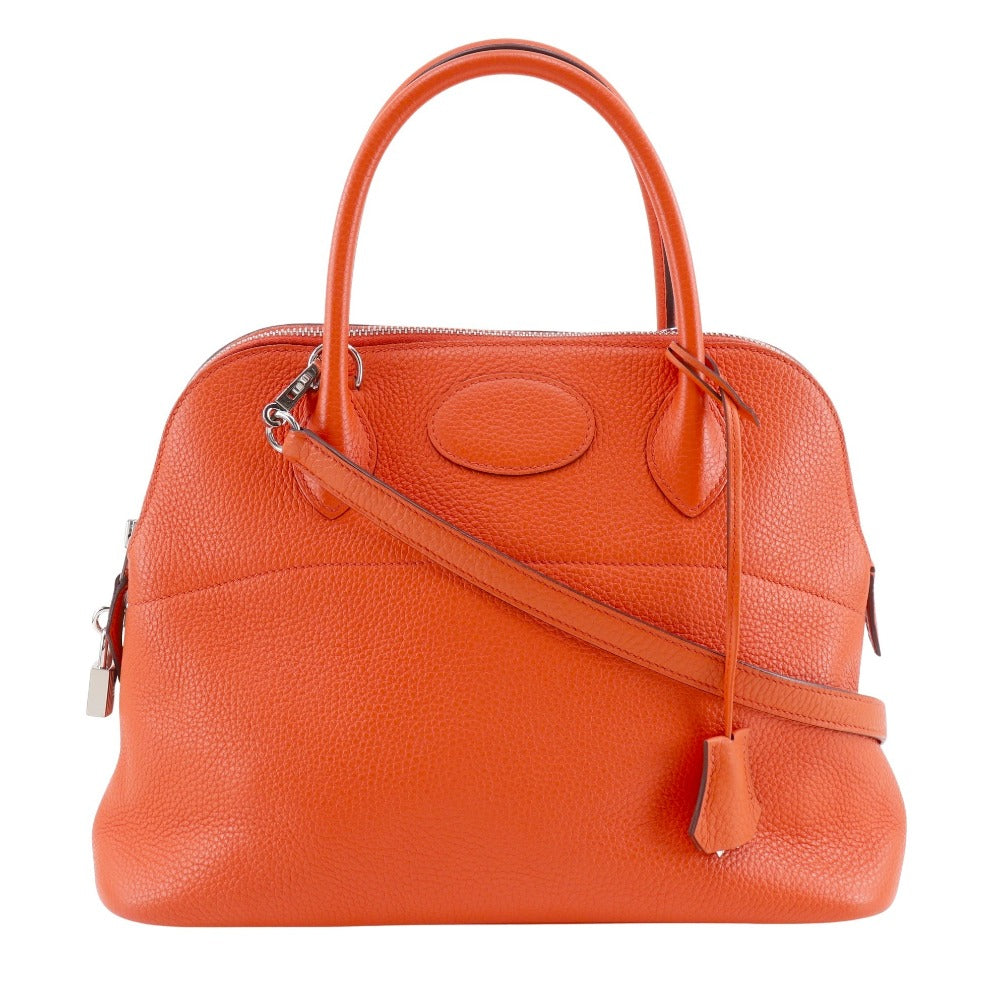 HERMES Handbag Taurillon Clemence Orange 2WAYShoulder Bored 31